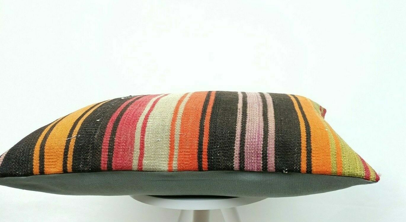 Kilim Pillow Cover 16x24 Handmade Lumbar Tribal Ethnic Sofa Couch Cushion  E495