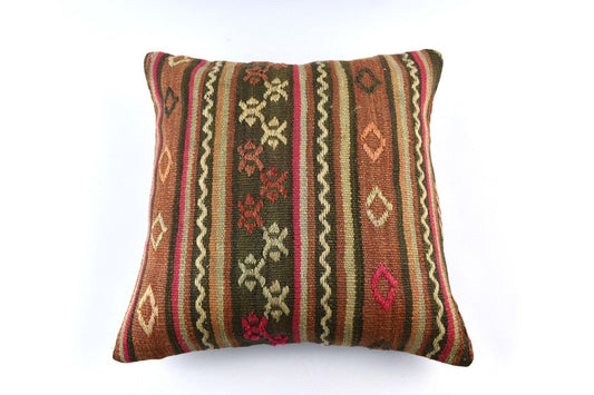 20x20 Kilim Pillow Cover Handmade Vintage Oushak Kilim Cushion Cover 4647