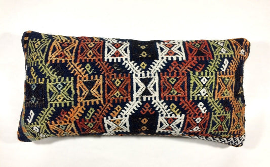 Home Decorative Handmade 12x24 Tribal Vintage Turkish Kilim Pillow Cover 338