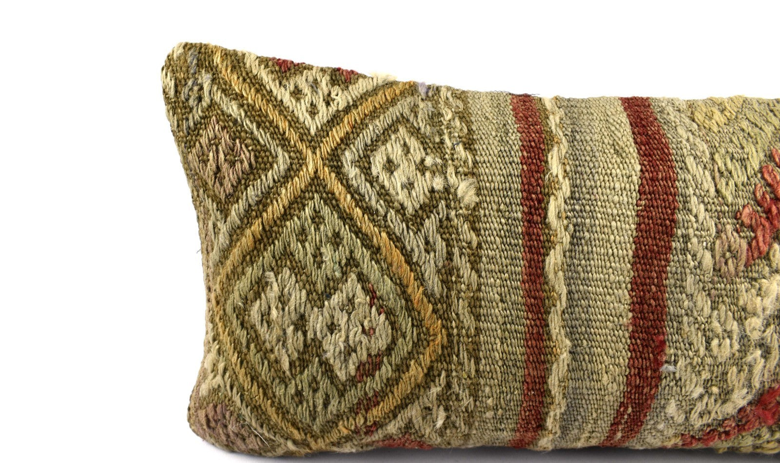 10x20 Kilim Lumbar Pillow Cover Vintage Ethnic Oushak Kilim Pillow Cover 4857