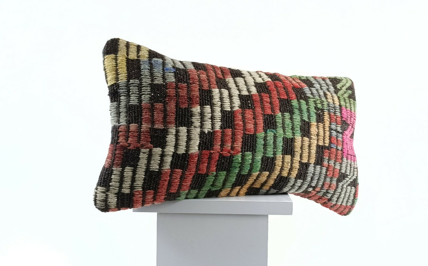 8"x16" Kilim Pillow Cover Handwoven Turkish Rug Traditional Oriental Lumbar E732