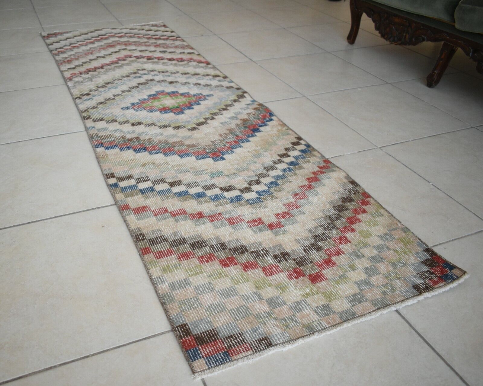 Long Turkish Runner 6.8x2 ft Vintage Runner Hallway Runner Handwoven Runner R11