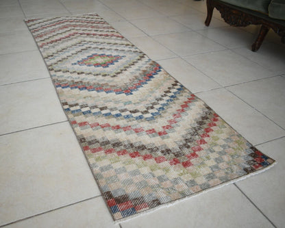 Long Turkish Runner 6.8x2 ft Vintage Runner Hallway Runner Handwoven Runner R11