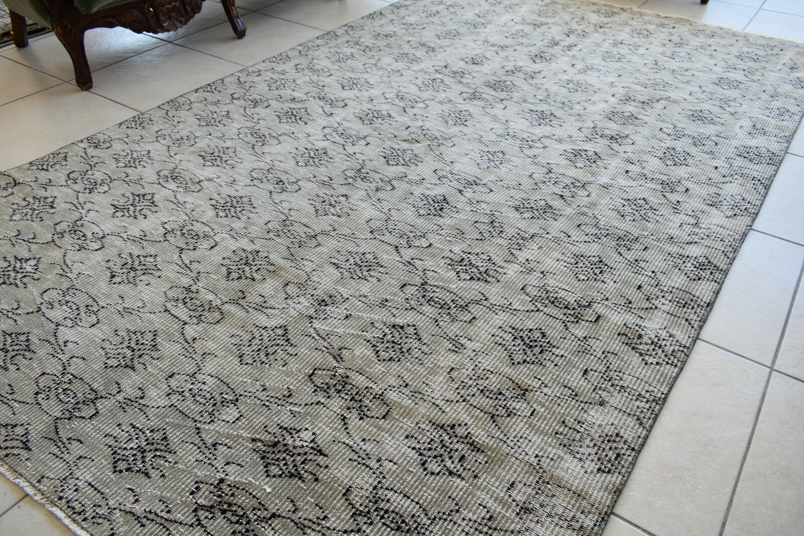 Large Turkish Rug 8.6x5.2 ft Vintage Rug Faded Oushak Rug Living Room Carpet B17