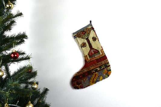 Kilim Christmas Stocking Vintage Rug Stocking Ethnic Decorative Xmas Socks S802