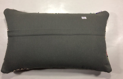 Kilim Pillow Cover 12x20 Handmade Turkish Rug Boho Ethnic Lumbar Cushion 854