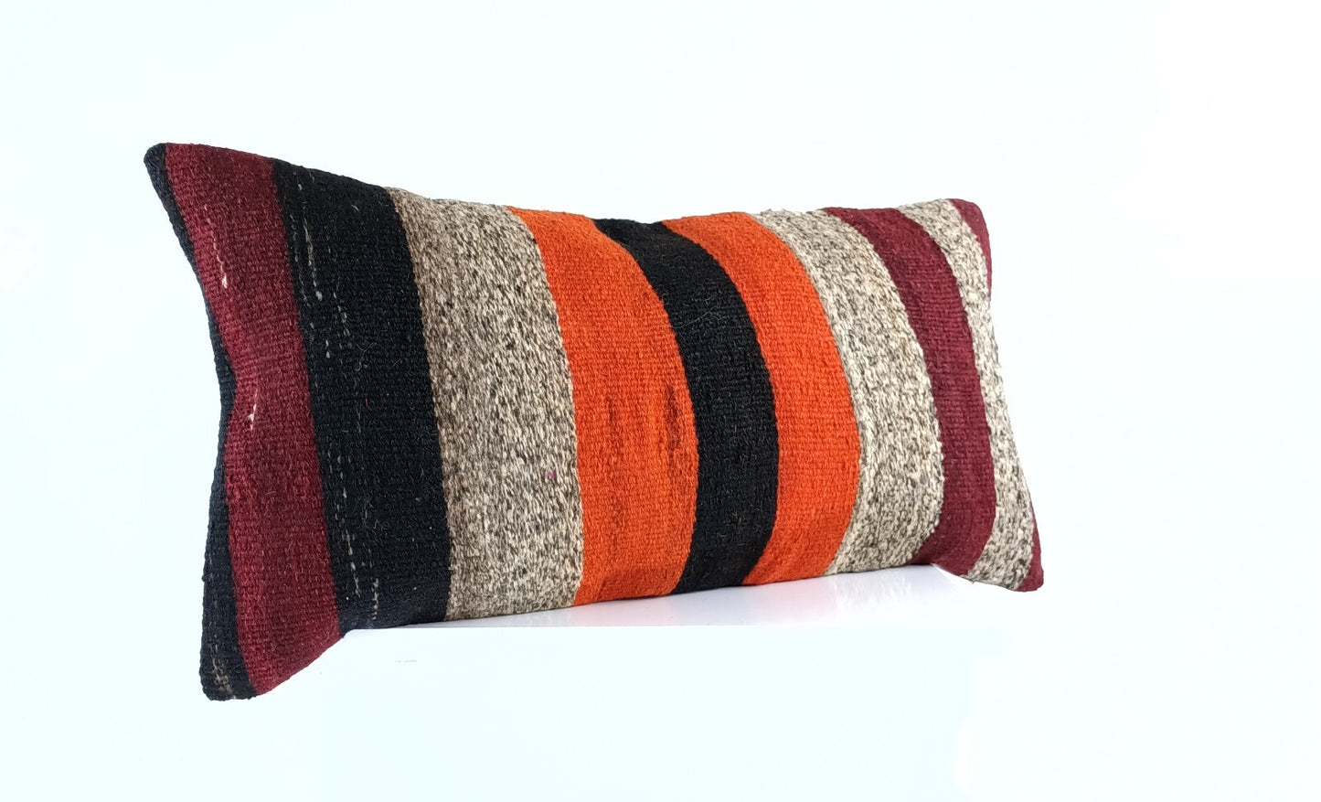 Handmade Turkish Kilim Pillow Cover 12x24 Ethnic Boho Sofa Lumbar Cushion E1001