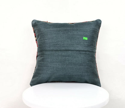 Kilim Pillow Cover 14x14 Handmade Anatolian Traditional Ottoman Cushion  A337
