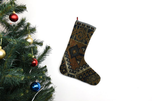 Kilim Christmas Stocking Vintage Rug Stocking Ethnic Decorative Xmas Socks S903