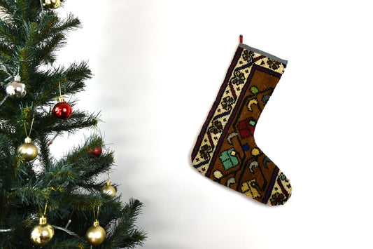 Kilim Christmas Stocking Vintage Rug Stocking Ethnic Decorative Xmas Socks S736