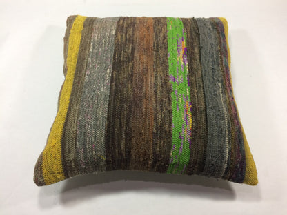 18"x18" Kilim Pillow Cover  Handmade Turkish Vintage Cushion Tribal Lumbar 1259