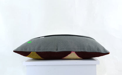 10x20 Kilim Lumbar Pillow Cover Vintage Ethnic Oushak Kilim Pillow Cover E1127