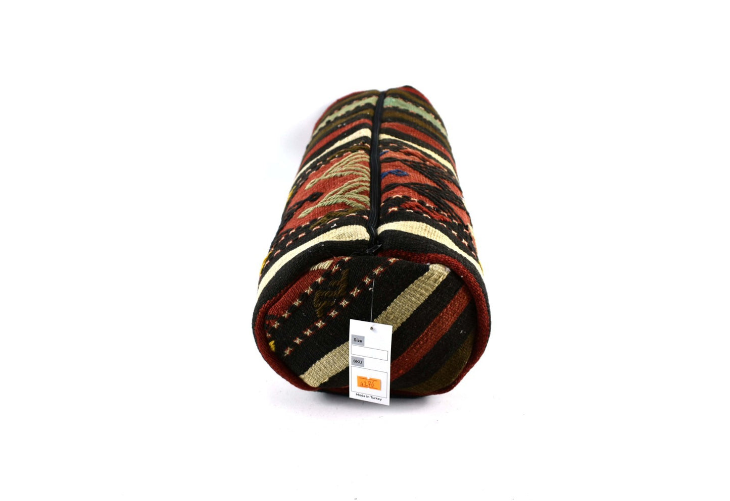 Kilim Bolster Pillow Cover 8x20 in Tribal Vintage Turkish Carpet Bolster Cushion