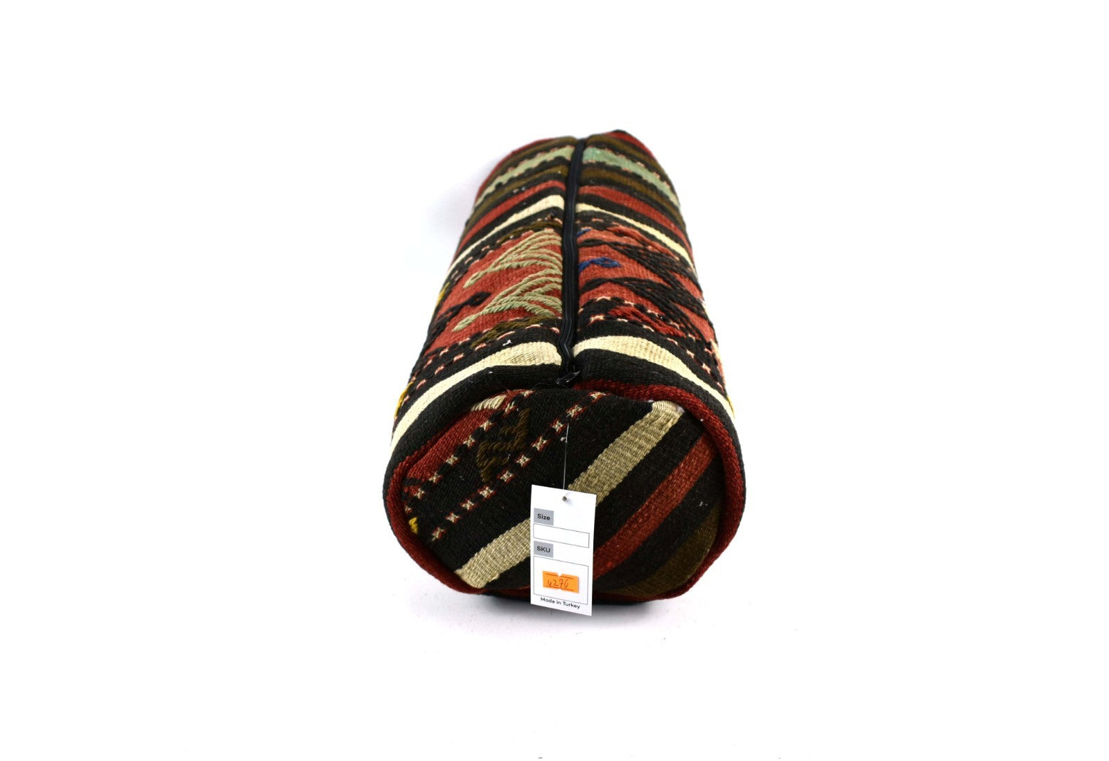 Kilim Bolster Pillow Cover 8x20 in Tribal Vintage Turkish Carpet Bolster Cushion