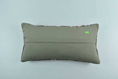 Kilim Lumbar Pillow Cover 10x20 Decorative Sofa Couch Handmade Cushion A1774