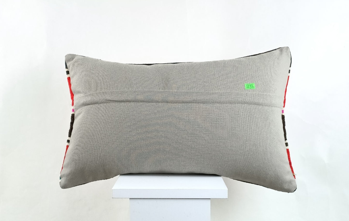 Kilim Pillow Cover 12x20 Handmade Turkish Rug Boho Ethnic Lumbar Cushion 2592