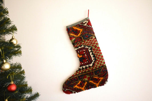 Christmas Stocking Kilim Gift Stocking Holiday Decor Sock Xmas Stocking S296