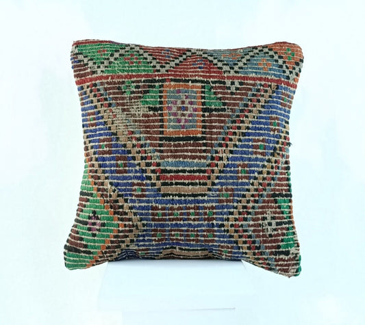 16x16 Ethnic Vintage Turkish Rug Pillow Cover Home Decorative Boho Cushion 2344