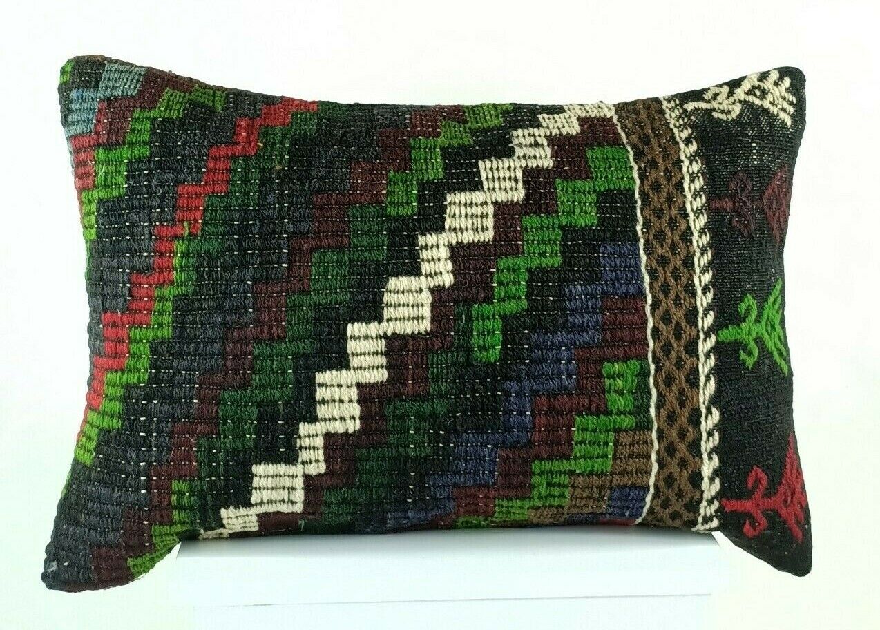 Home Decorative Handmade Throw Pillow Cover 16x24 Handmade Kilim Cushion E1241