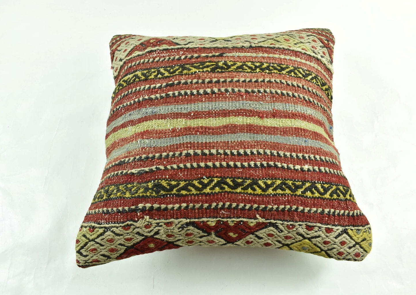 18"x18" Kilim Pillow Cover  Handmade Turkish Vintage Cushion Tribal Lumbar 3028