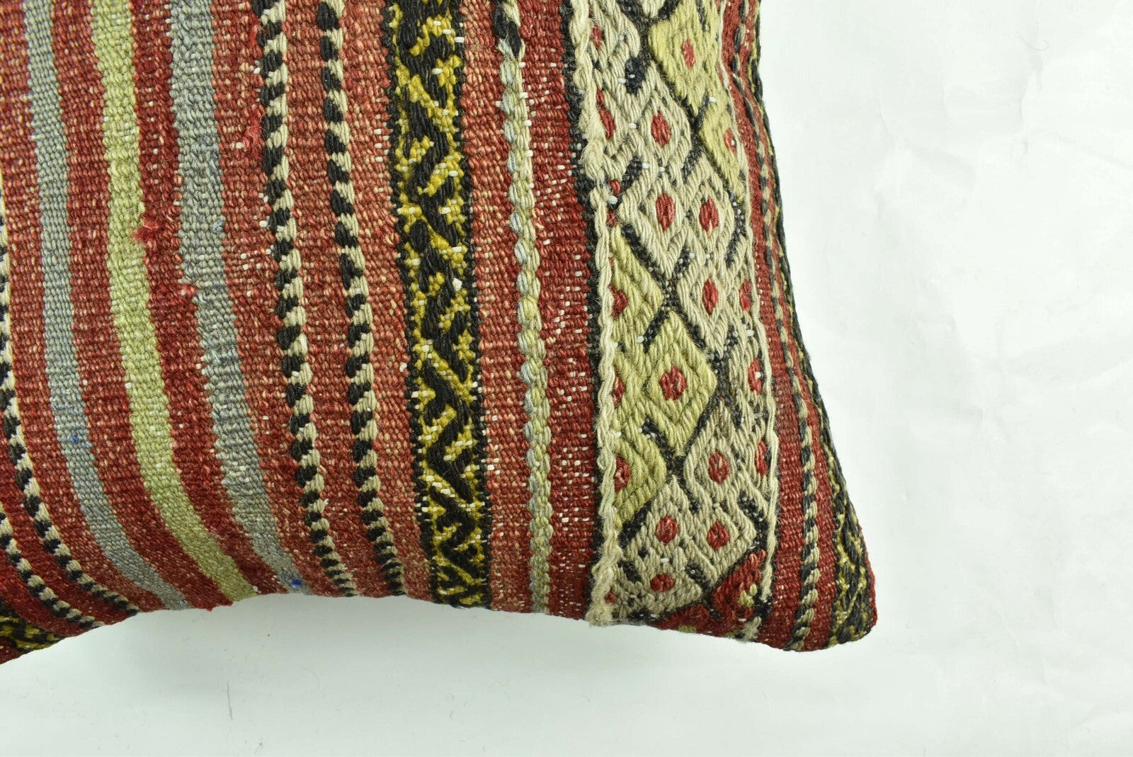 18"x18" Kilim Pillow Cover  Handmade Turkish Vintage Cushion Tribal Lumbar 3028