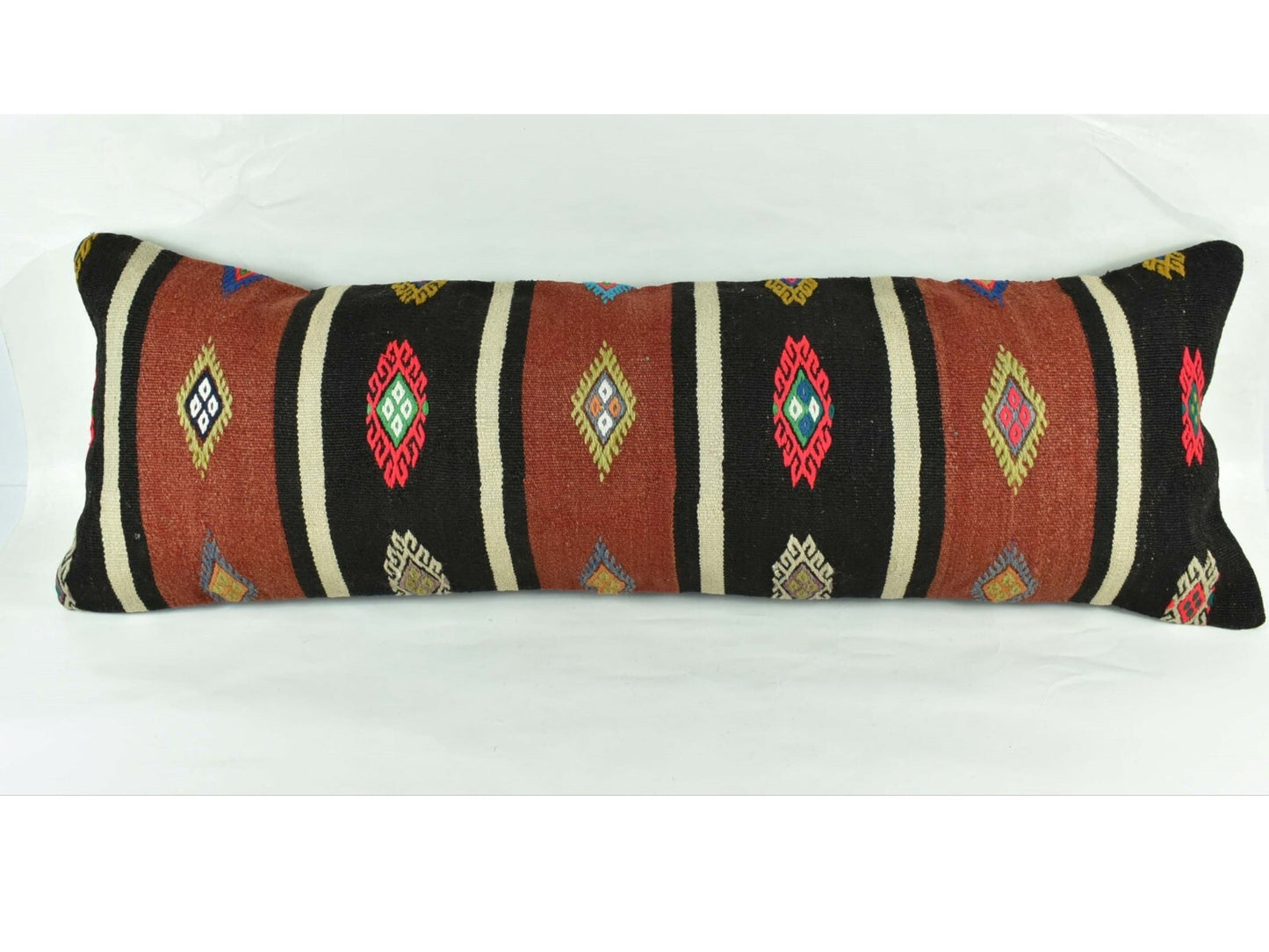 Extra Large Kilim Pillow Cover 16x48 Handmade Ethnic Boho Oriental Lumbar 3238