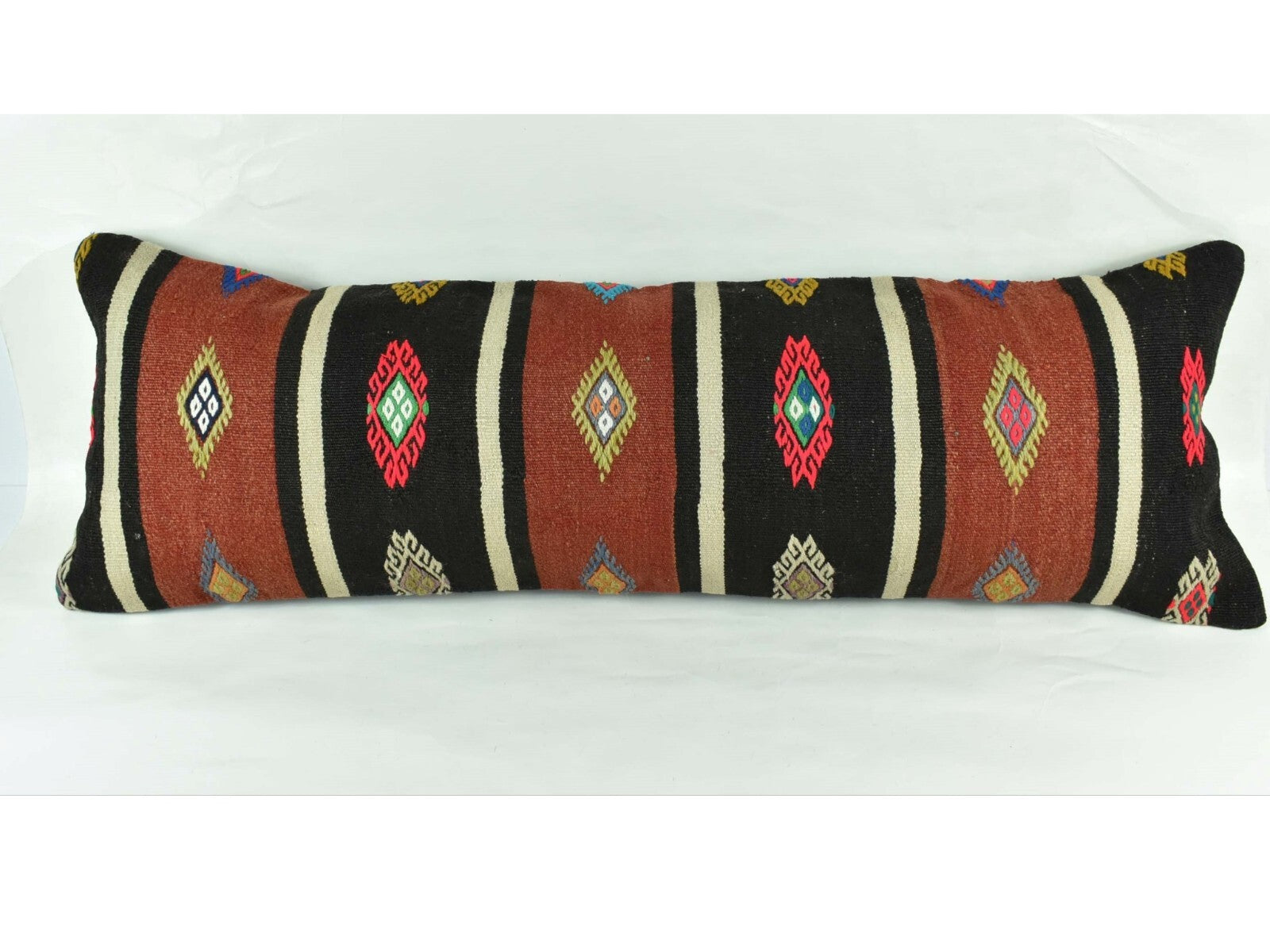 Extra Large Kilim Pillow Cover 16x48 Handmade Ethnic Boho Oriental Lumbar 3238