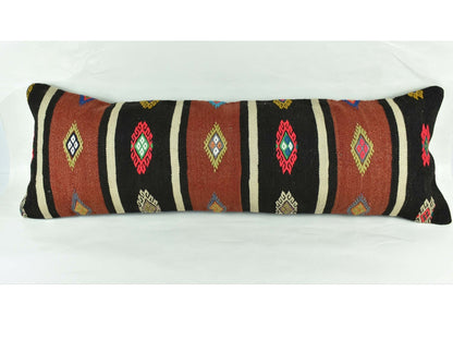 Extra Large Kilim Pillow Cover 16x48 Handmade Ethnic Boho Oriental Lumbar 3238