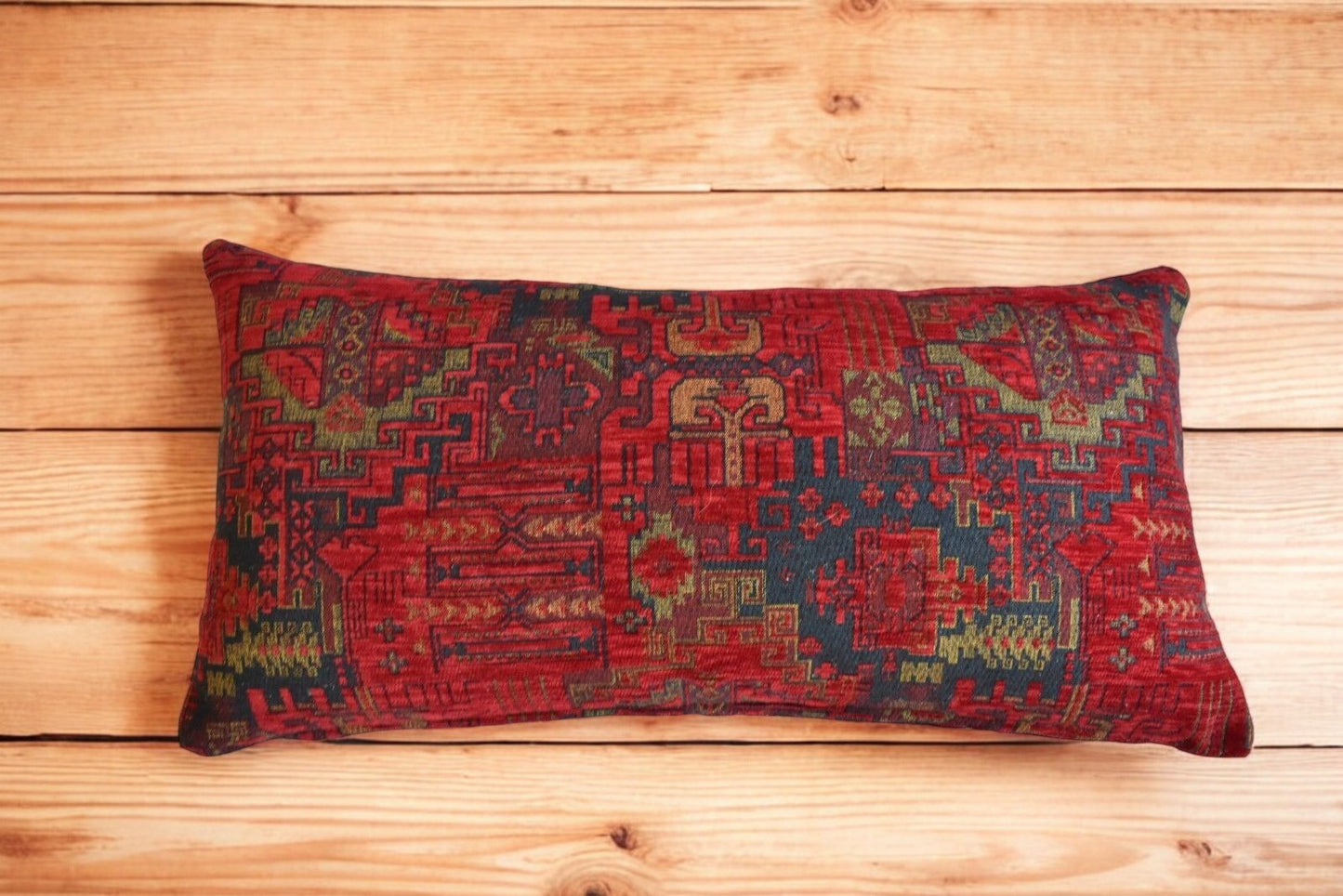 2 pcs/set Kilim Design Fabric Pillow Cover Handmade Ethnic Tribal Boho Lumbar