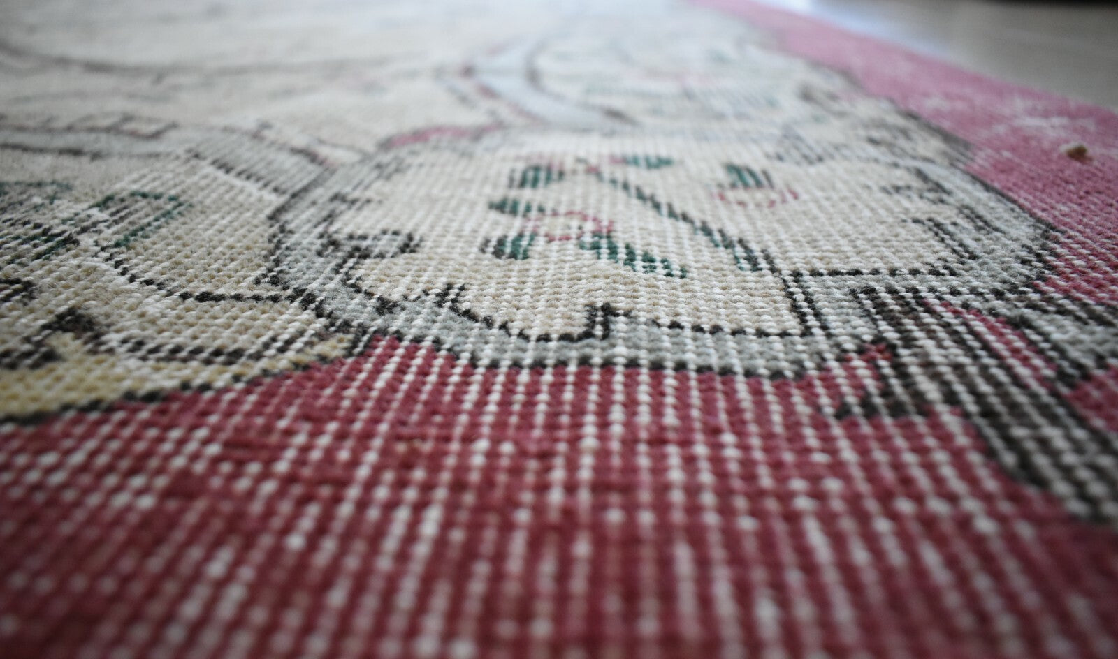 Turkish Rug 10.1x5.5 ft Vintage Rug Faded Oushak Large Living Room Carpet B08