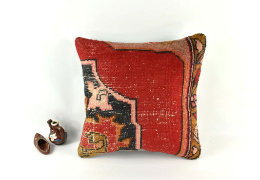 16x16 Oushak Rug Pillow Cover Decorative Handmade Vintage Cushion Cover A2563