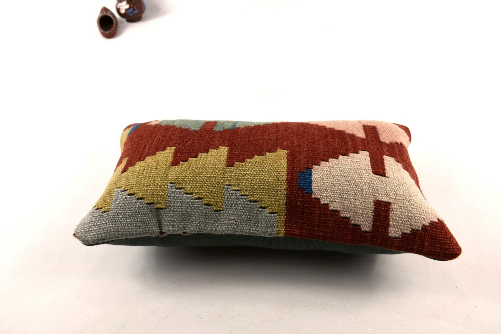 8x16 Kilim Pillow Cover Vintage Tribal Oushak Kilim Ethnic Lumbar Cover A2985
