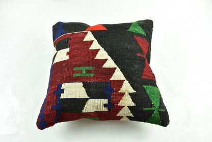 18"x18" Kilim Pillow Cover  Handmade Turkish Vintage Cushion Tribal Lumbar 2989