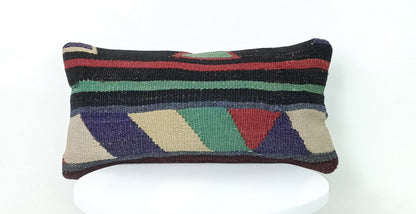 Turkish Cushion Cover 8"x16" Handmade Vintage Boho Ethnic Throw Pillow Case A160