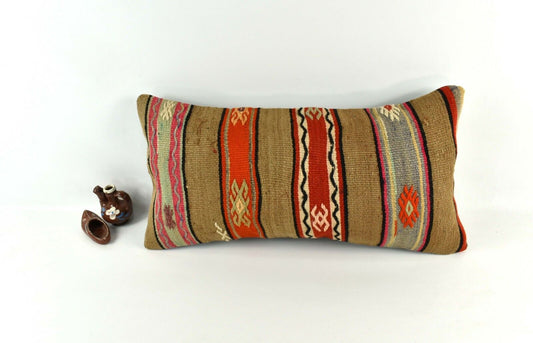 12x24 Kilim Pillow Cover Tribal Vintage Turkish Decorative Cushion Cover A2647