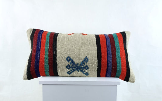 Home Decorative Handmade 12x24 Tribal Vintage Turkish Kilim Pillow Cover 2705