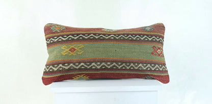 Kilim Lumbar Pillow Cover 10x20 Home Decorative Sofa Couch Handmade Cushion A984