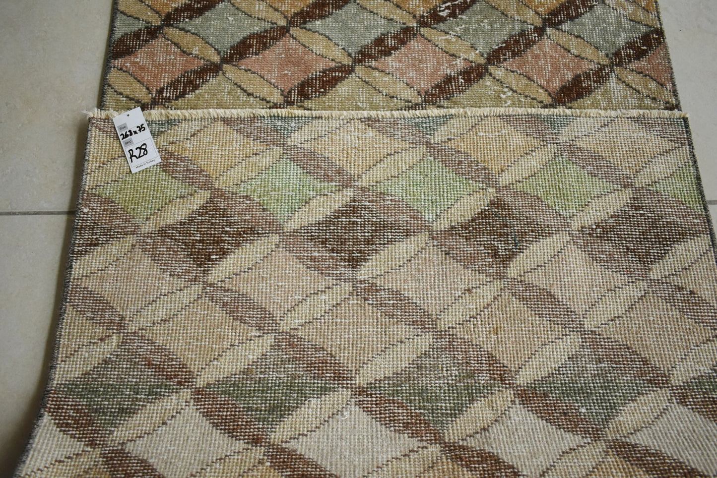 Vintage Runner 8.7x2.4 ft Oushak Runner Anatolian Rug Faded Turkish Runner R28