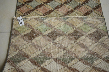 Vintage Runner 8.7x2.4 ft Oushak Runner Anatolian Rug Faded Turkish Runner R28