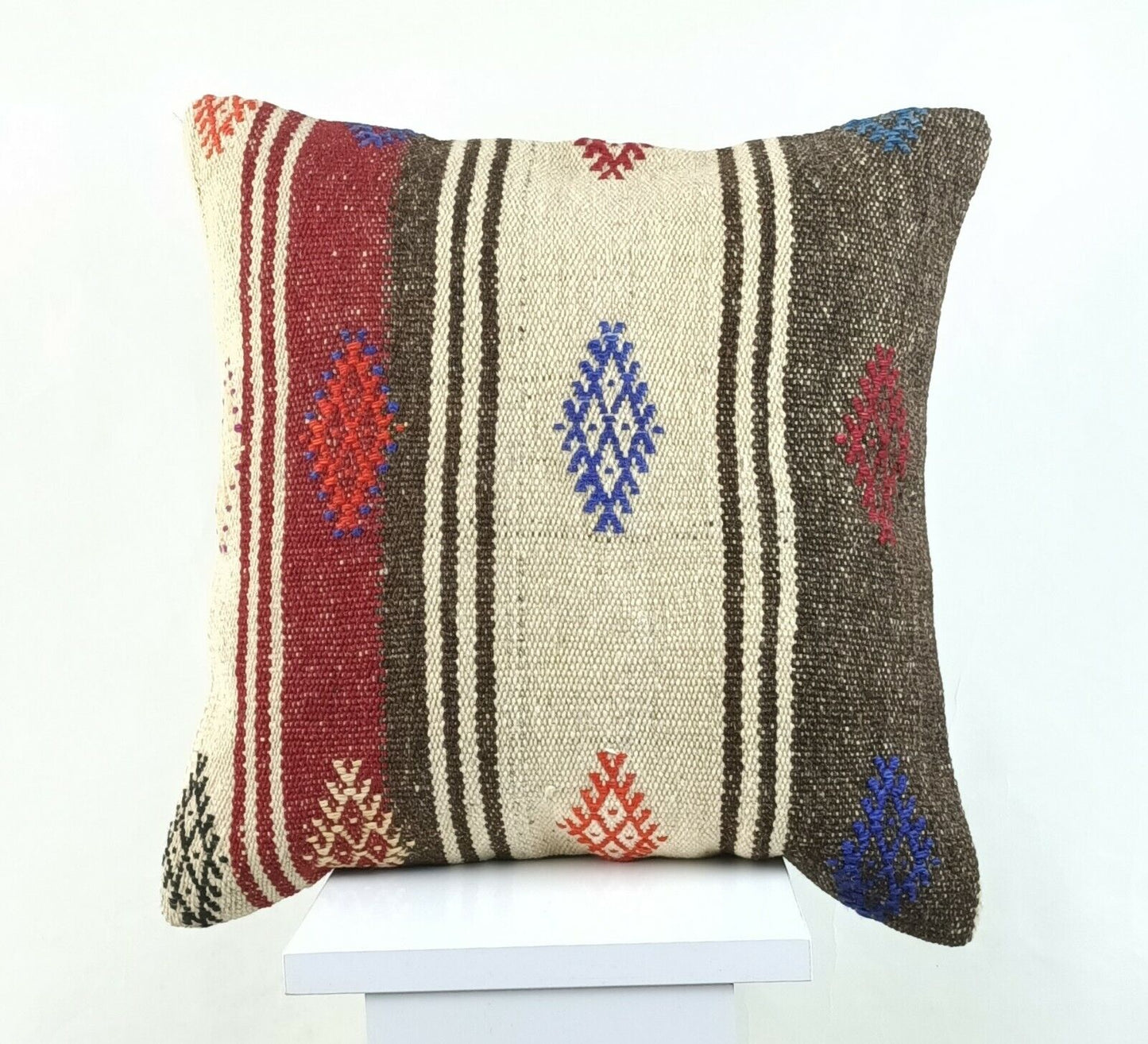 Kilim Pillow Cover 16x16 Oriental Traditional Handmade Bohemian Cushion A1126