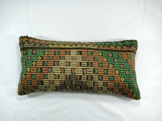 Home Decorative Handmade 12x24 Tribal Vintage Turkish Kilim Pillow Cover E65