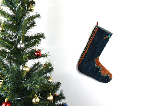 Kilim Christmas Stocking Vintage Rug Stocking Ethnic Decorative Xmas Socks S589