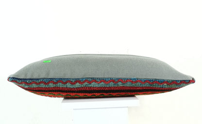10x20 Kilim Lumbar Pillow Cover Vintage Ethnic Oushak Kilim Pillow Cover 1886