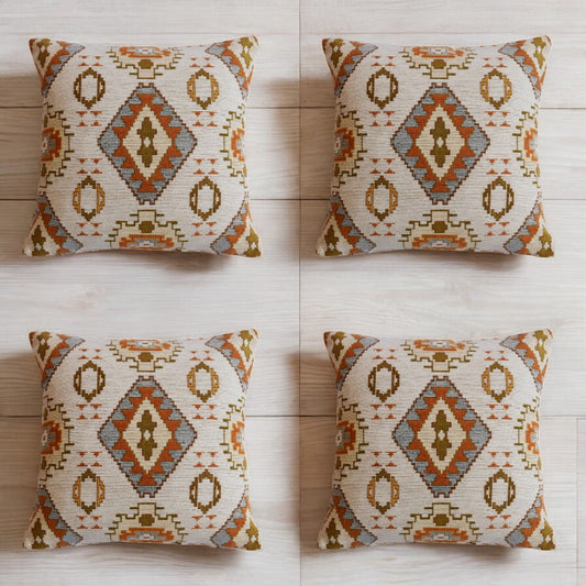 Kilim Pattern Pillow Cover 4 pcs/set Throw Cushion Sofa Couch Boho Lumbar Case