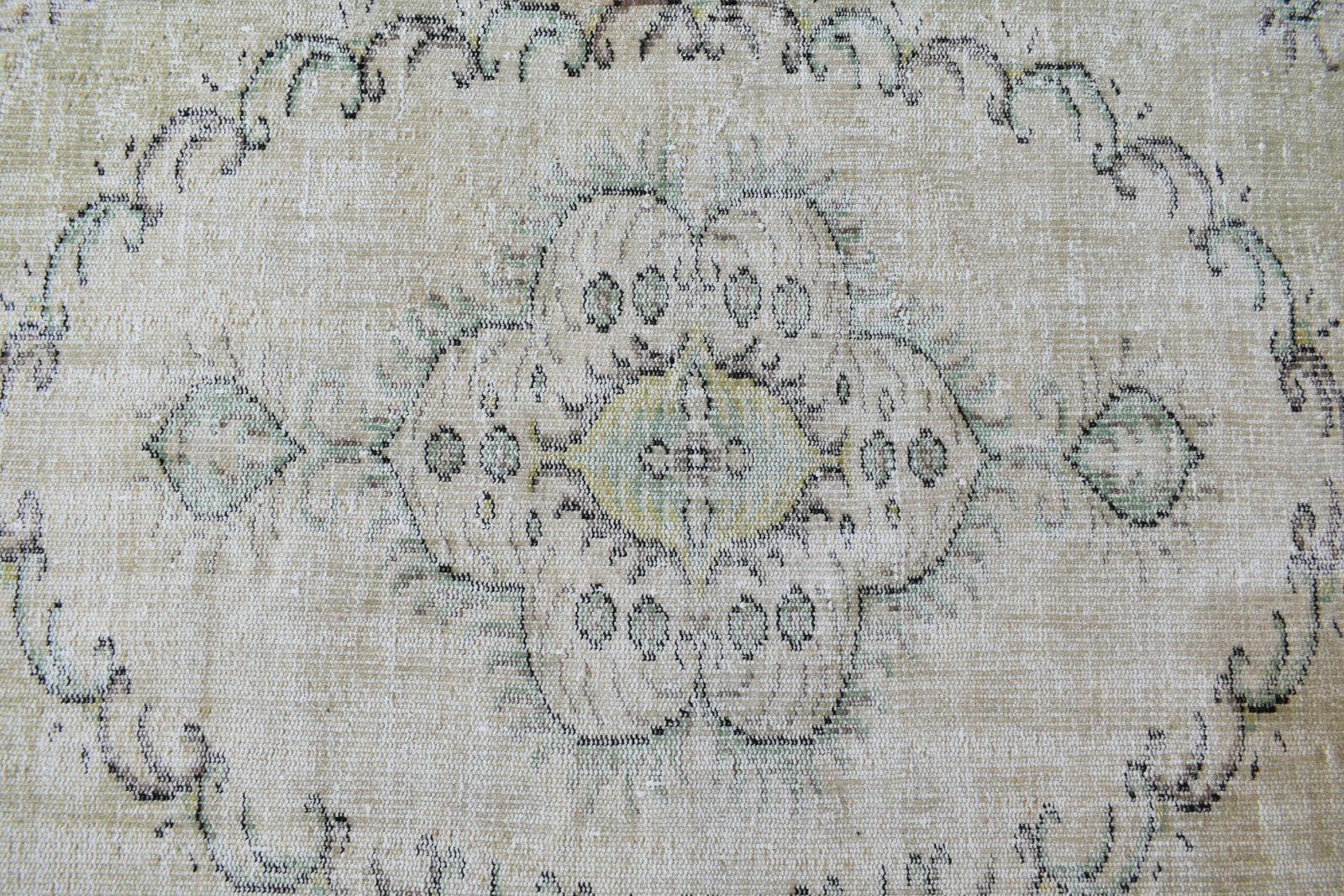 Large Turkish Rug 8.1x4.8 ft Vintage Rug Faded Oushak Rug Living Room Carpet B21