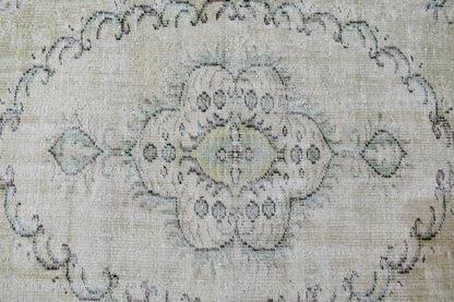 Large Turkish Rug 8.1x4.8 ft Vintage Rug Faded Oushak Rug Living Room Carpet B21