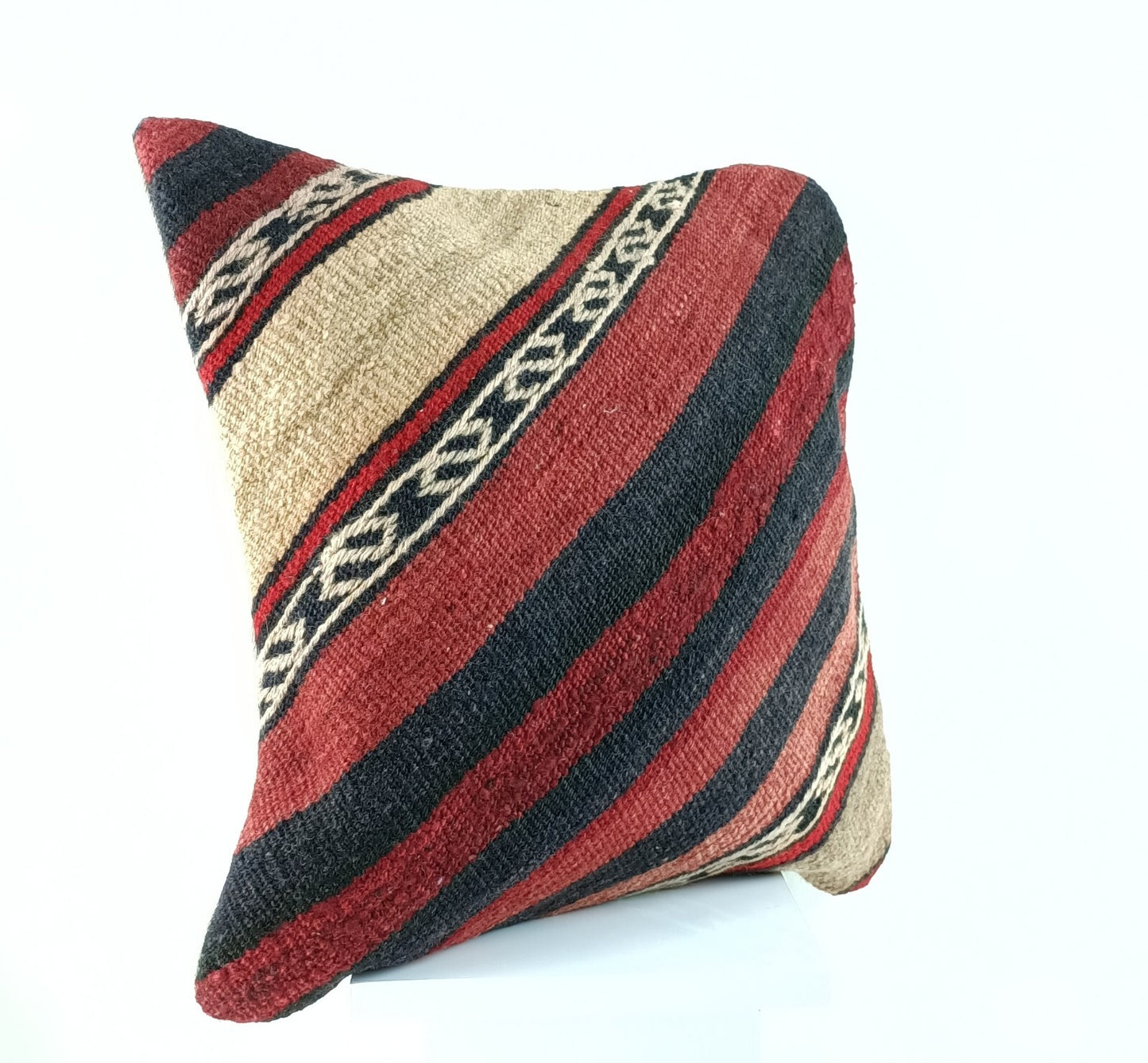 18"x18" Kilim Pillow Cover  Handmade Turkish Vintage Cushion Tribal Lumbar 2359