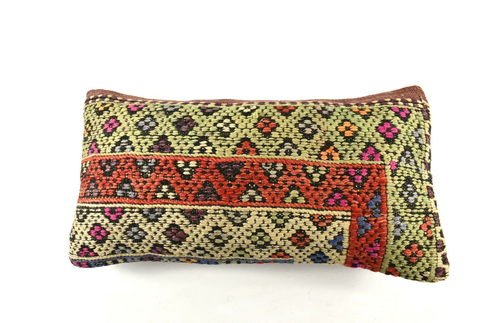 Kilim Lumbar Pillow Cover 10x20 Decorative Handmade Sofa Couch Cushion A2731