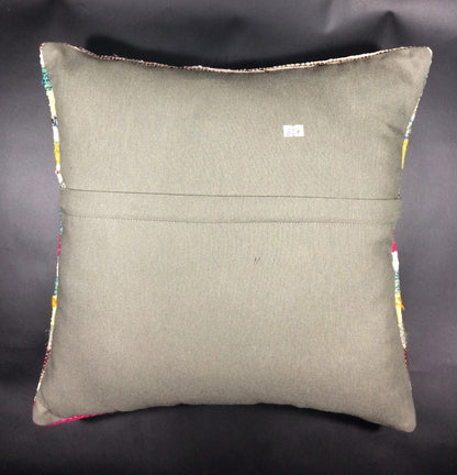 18"x18" Kilim Pillow Cover  Handmade Turkish Vintage Cushion Tribal Lumbar 627