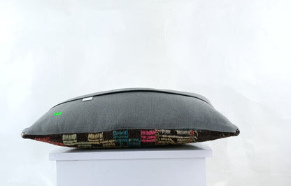 Kilim Pillow Cover 12x20 Turkish Handmade Sofa Couch Floor Lumbar Cushion E1063